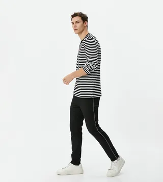 Side Stripe Detail Drawstring Waist Trousers