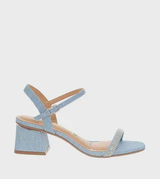 NATASHA Embellished Block Heel Sandals