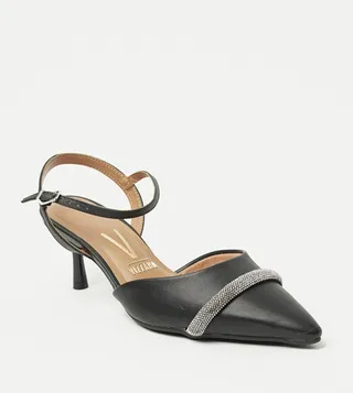 ZENDAYA Embellished Ankle Strap Pumps