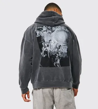 Oversized Renaissance Graphic Print Hoodie