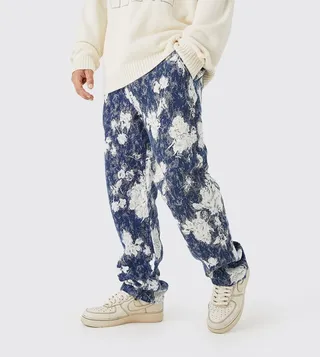 Relaxed Fit Tapestry Print Trousers