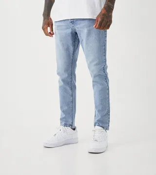 Faded Tapered Fit Rigid Jeans