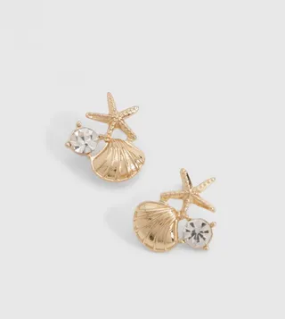Diamante Starfish Stud Earrings
