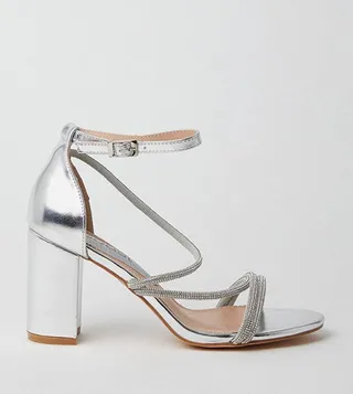 Talin Diamante High Block Heel Sandals