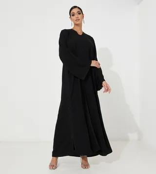 Stone Embellished Flared Abaya