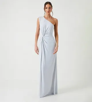 Twist Detail One Shoulder Jersey Bridesmaids Dress