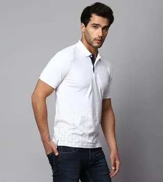 Patterned Short Sleeves Polo T-Shirt