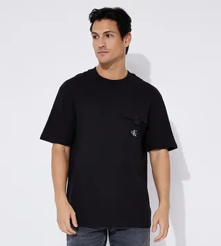 Logo Badge Ribbed Short Sleeves T-Shirt