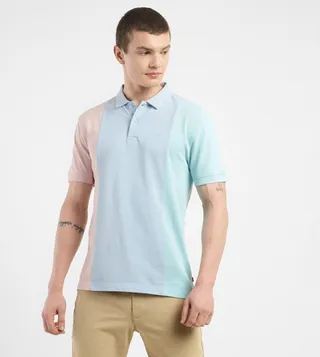 Color Block Short Sleeves Polo T-Shirt