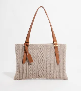 Cable Knitted Tote Bag