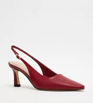 Square Toe Slingback Pumps