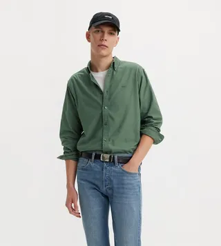 Solid Button-Down Collar Shirt