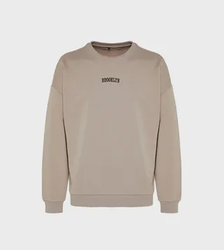 Embroidered Long Sleeves Oversized Sweatshirt