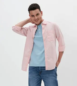 Printed Slim Fit Button-Up Shirt