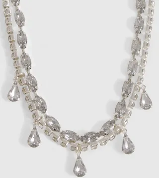 Embellished Drop Layered Choker