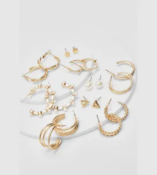 Multipack Faux Pearl Hoop Earrings