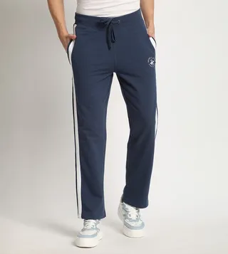 Logo Embroidered Drawstring Waist Track Pants