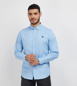 Logo Embroidered Long Sleeves Shirt
