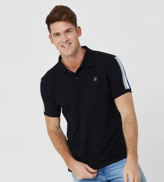 Embroidery Detail Short Sleeves Polo T-Shirt 