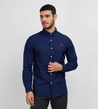 Logo Embroidered Long Sleeves Shirt