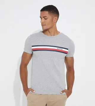 Flag Printed Crew Neck T-Shirt