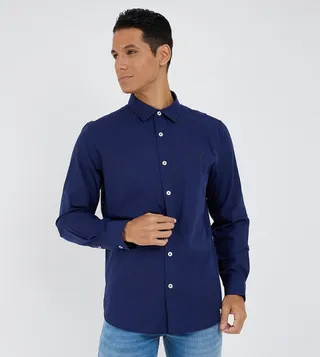 Logo Embroidered Long Sleeves Shirt