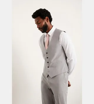 Slim Fit Light Grey Waistcoat
