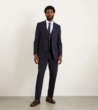 Tailored Fit Navy Suit Trousers
