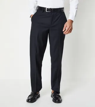 Tailored Fit Black Tuxedo Suit Trousers