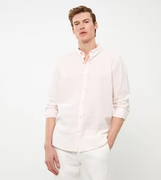 Slim Fit Long Sleeves Linen Shirt