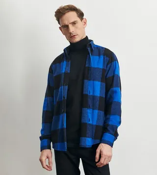 Plaid Long Sleeves Shacket