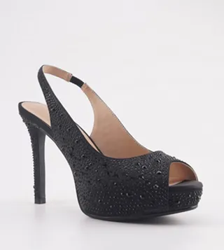 MAVIA2 Embellished Peep Toe Pumps