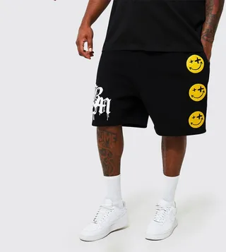 Bm Applique Jersey Oversized Shorts