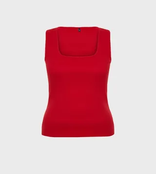 Ribbed Square Neck Top