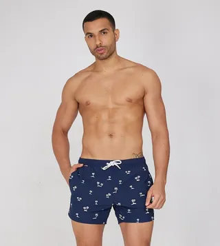 Printed Drawstring Waist Swim Shorts