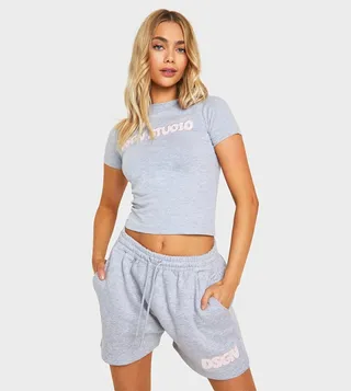 Dsgn Studio Self Fabric Appliqued Sweatshorts