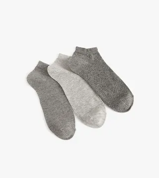 Pack of 3 Solid Ankle Socks