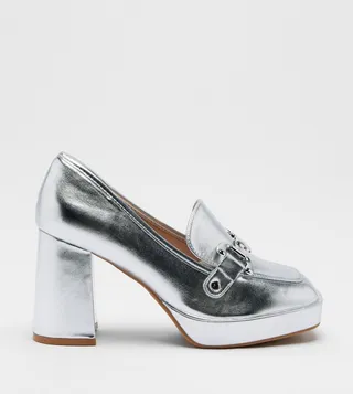 Faux Leather Platform Mary Janes Shoes