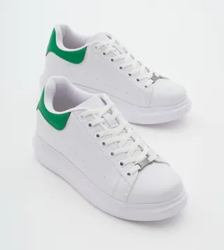 Solid Lace-Up Sneakers