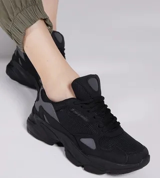 Mesh Detail Lace-Up Sneakers