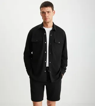 Solid Long Sleeves Overshirt