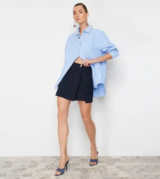 Striped High-Rise Mini Skort
