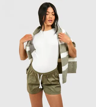 Maternity Twill Cargo Shorts