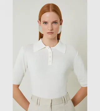 Cotton Blend Half Sleeves Polo T-Shirt