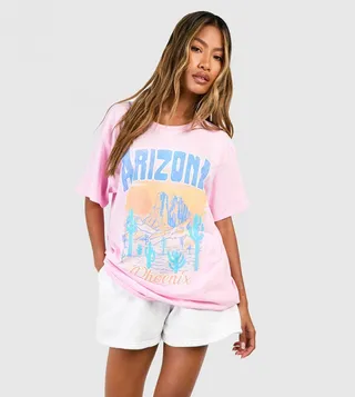 Printed Crew Neck Oversized T-Shirt
