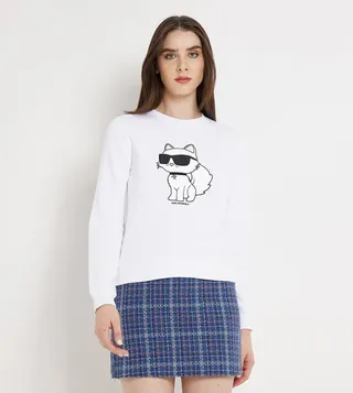 Printed Crew Neck Sweatshirt