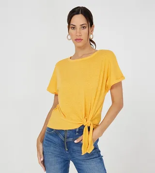 MARIJUNE Tie-Waist Short Sleeves T-Shirt