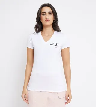 Logo Printed V-Neck T-Shirt