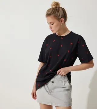 Printed Cotton Oversized T-Shirt