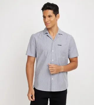 Logo Embroidered Striped Shirt